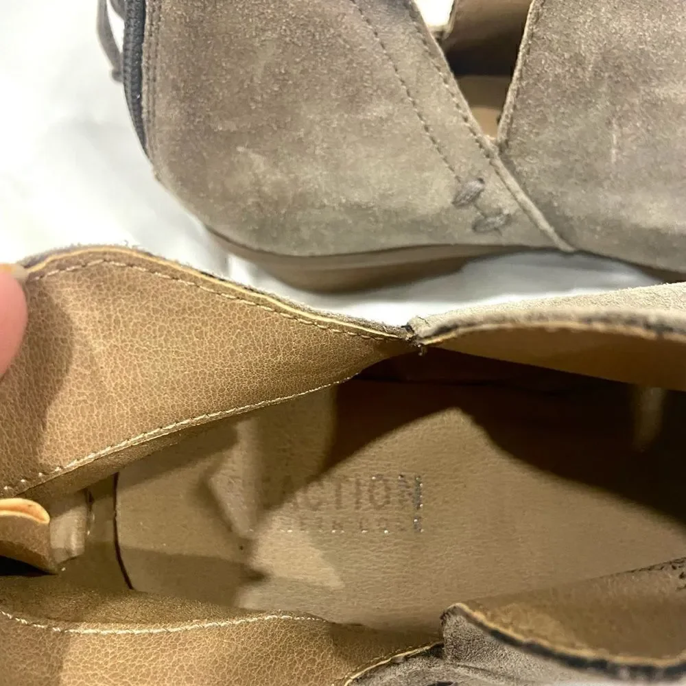 Kennett kole reaction tan faux suede zip back ankle boots size 6.5